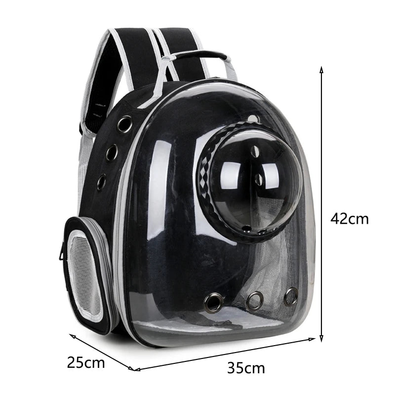 Mochila transportadora cápsula transparente