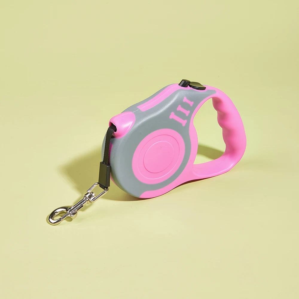 Correa retráctil automática 3 m o 5 m – Nylon resistente para pequeños perros y gatos