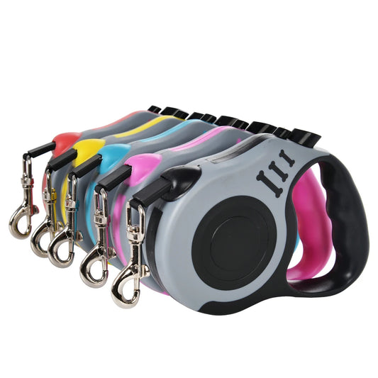 Correa retráctil automática 3 m o 5 m – Nylon resistente para pequeños perros y gatos