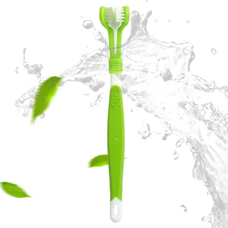 Cepillo dental 3 en 1 para perros y gatos – Limpieza total, rápida y eficaz